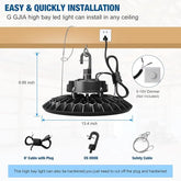 High Bay LED Lights HB Series 240W 0-10V Dimmable No Plug Hard Wired